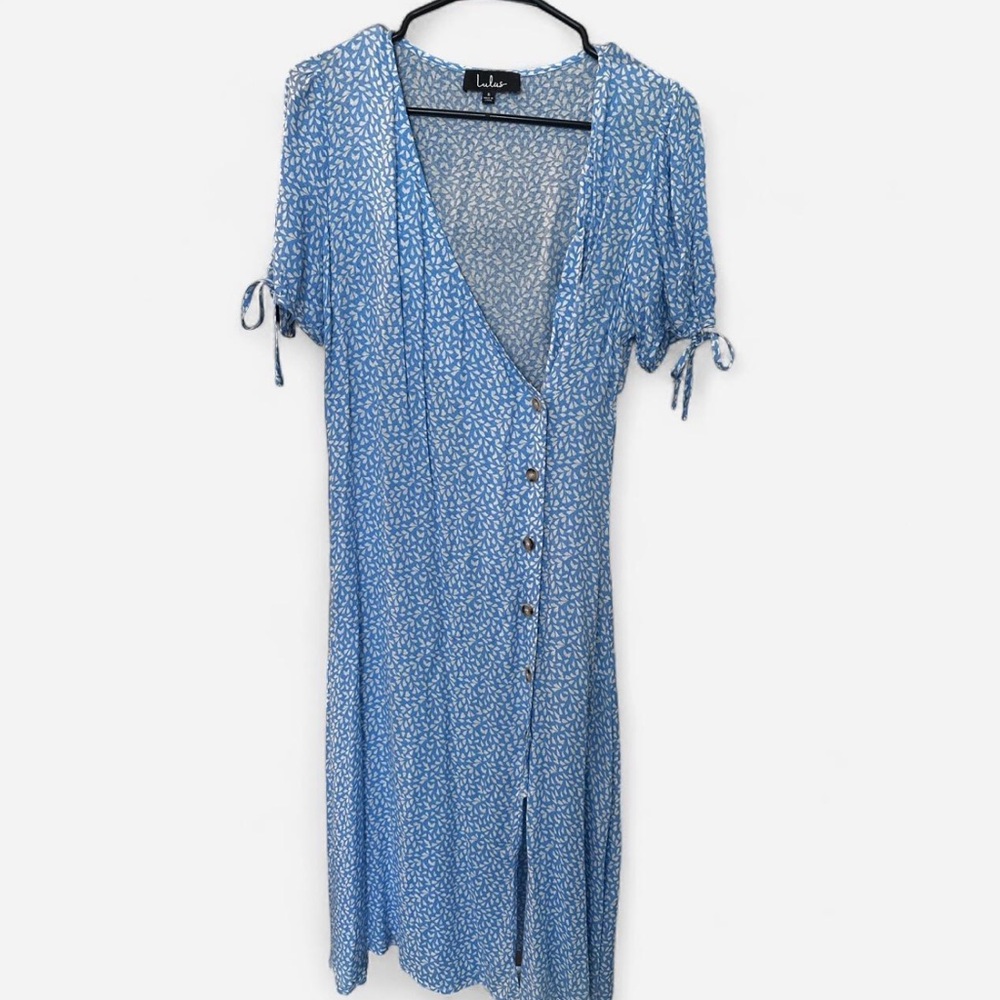 Blue Button-Down Dress